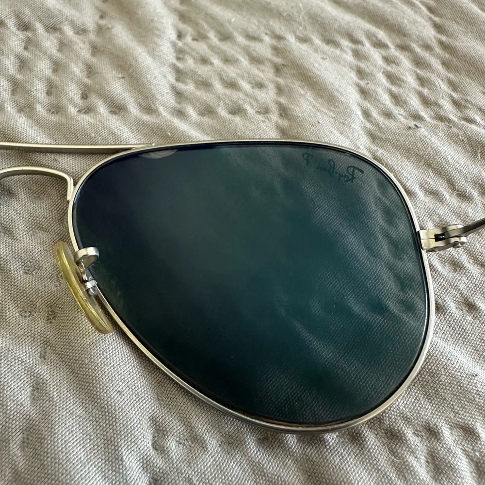 Vintage Ray-Ban Polarized Metallic Silver Aviator Shades - Picture 7 of 8